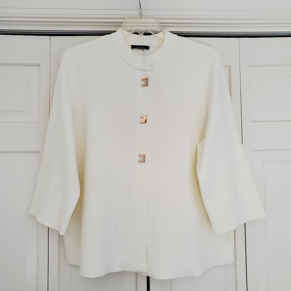 Alison Sheri Solid Knit Cardigan Ivory XL – Some stains present